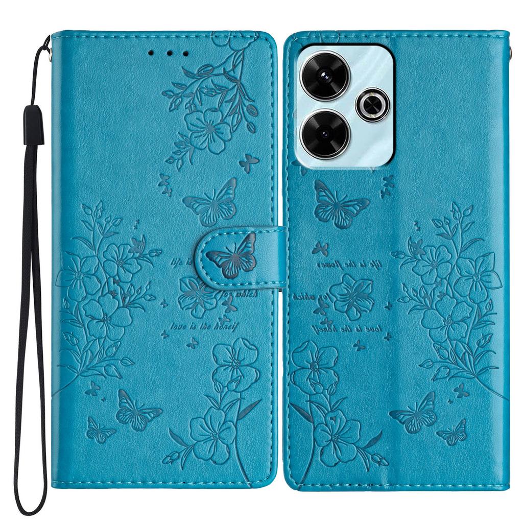 For Xiaomi Redmi 13 5G/13 4G Phone Case Butterfly Floral Imprint Leather Wallet Cover