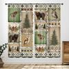 Rustic Deer Curtains,Farmhouse Cabin Lodge Country Forest Hunting Wild Animal Vintage Elk Window Treatments Drapes for Bedroom
