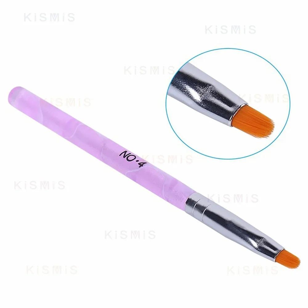 7pcs Manicure Tool Set Nail Brush Tip Painting Sculpting Stippling Flat Eyeliner Pen Acrylic Gel Polish