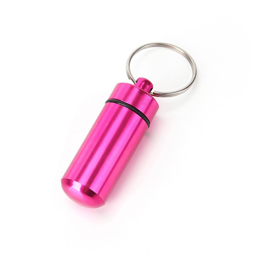 Travel Pill Box Case Bottle Tubes Portable WaterProof Mini Aluminum Keychain Tablet Storage Box Bottle Case Holder