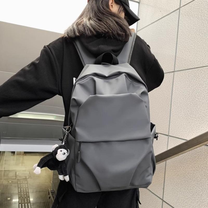 Schoolbag New Oxford Cloth Korean Backpack Large Capacity College Student School Bag Men's Pleated Leisure Travel Computer Backpack