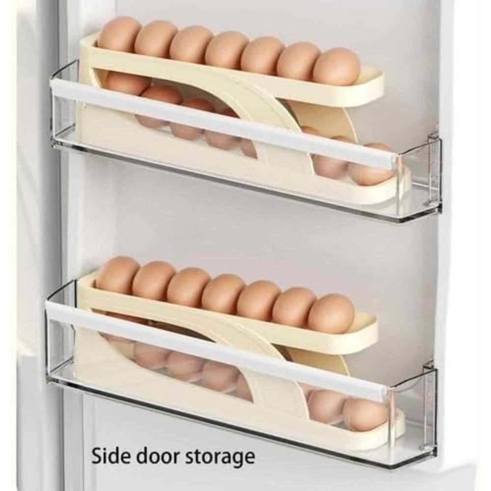 1 Pack Egg Storage Rack Egg Dispenser Automatic Rolling Stand Storage Organizer Egg Basket Container for Kitchen Storage