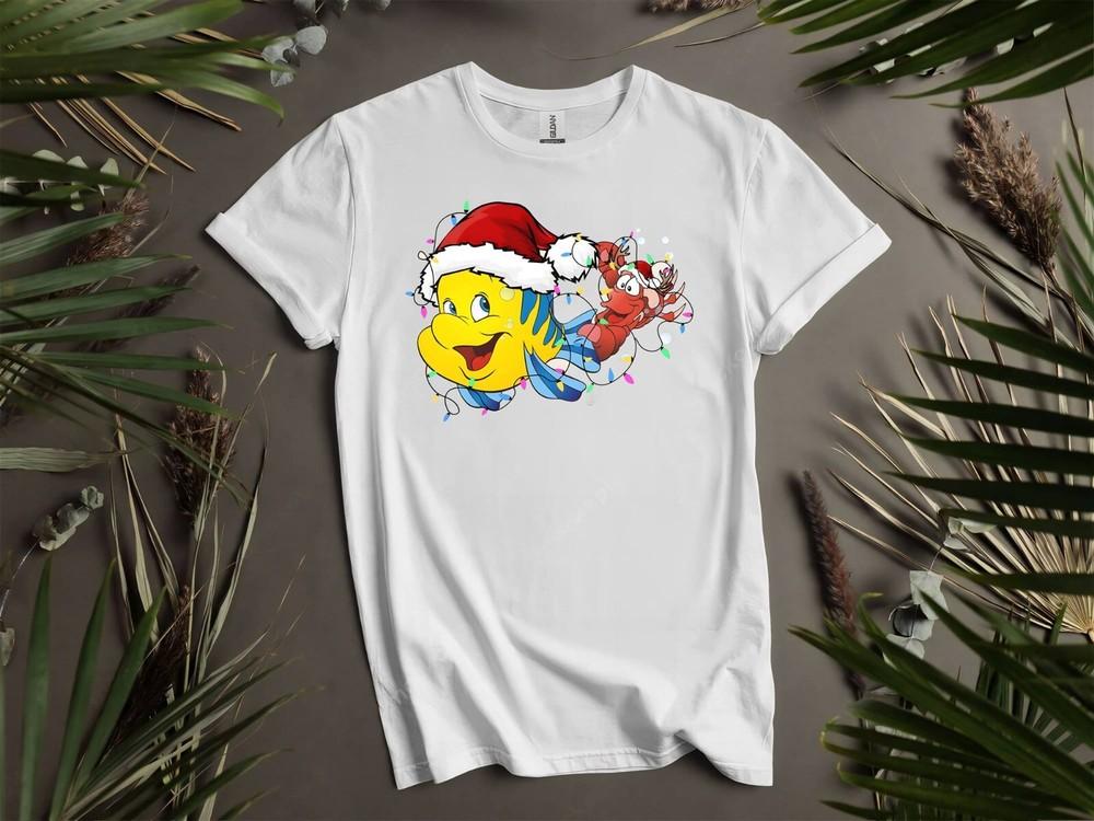 

Cute Santa Flounder and Sebastian T-shirt T shirt Men Women Unisex Tshirt K90 L