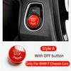 Red Start Stop Engine Push Button Switch Ignition Switch Panel Cover For BMW F