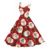 Women's Fashion Casual Christmas Print Sexy Off-the-shoulder Punk Retro Dress