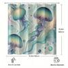 A Beautiful Jellyfish Pattern Design Shower Curtain, Measuring 70X70 Inches, Includes 12 Hooks, Made Of Polyester Fabric, Easy