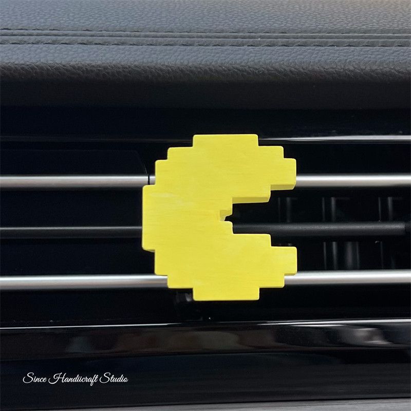 

Car Air Conditioning Aromatherapy Pixel Cartoon Cute Car Air Outlet Decoration Girls Car Interior Decoration Fragrant Stone Eating Beans Yellow Pac-Man + 1 Bottle of Essential Oil