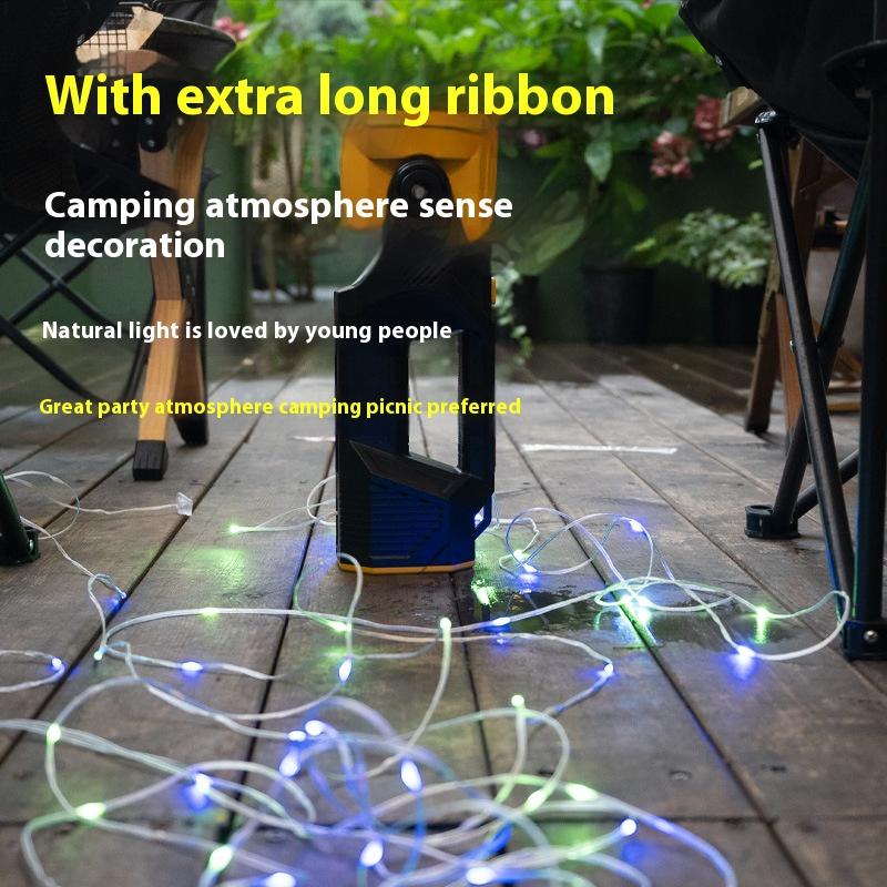 High Power LED Searchlight Multifunctional Torch Head 90° Rotatable With Colorful Strip Light Outdoor Camping Light