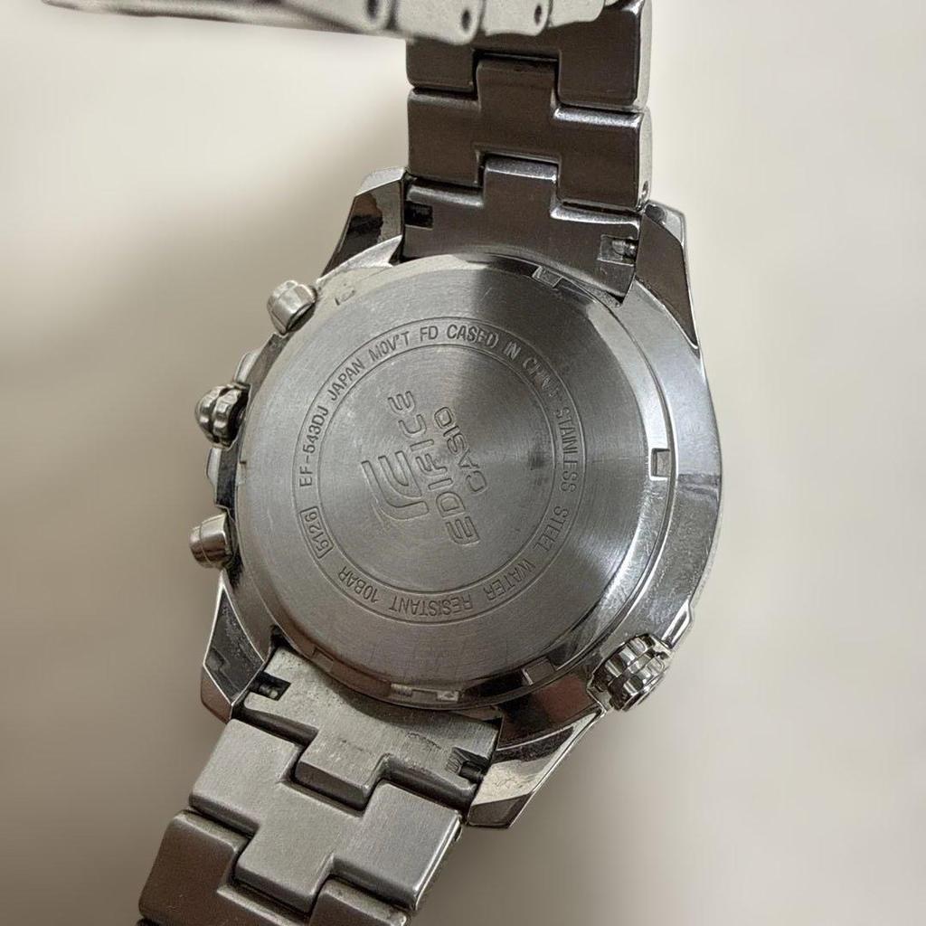 Used CASIO EDIFICE EF-543DJ Quartz Black-Silver