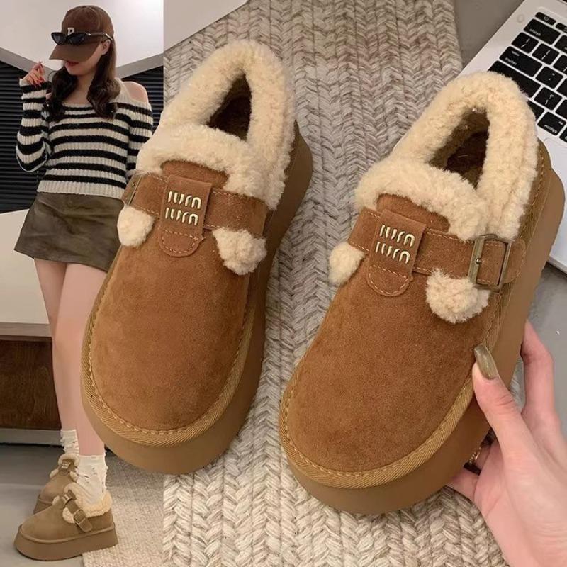 Low-top Snow Boots Women's Winter New Retro Velvet Platform Casual Thickened Cotton Shoes