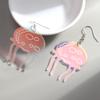 New Iridescent Jellyfish Flower Acrylic Earrings for Women Laser Ocean Fish Drop Earring Statement Jewelry Valentine's Day Gift