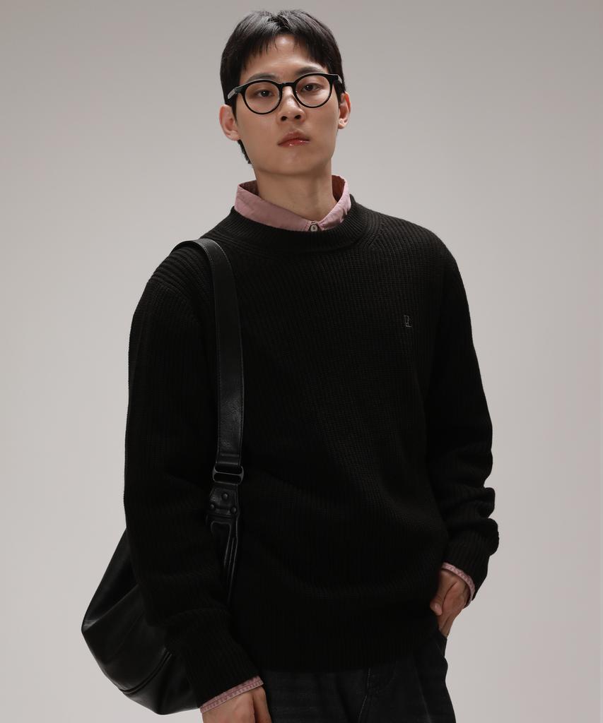 Dibellobeu Essential Oversized Round Hazzi Knit_Black