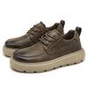 Mens Handcrafted Leather Casual Shoes for Spring and Autumn Comfortable Durable Stylish Walking Shoes