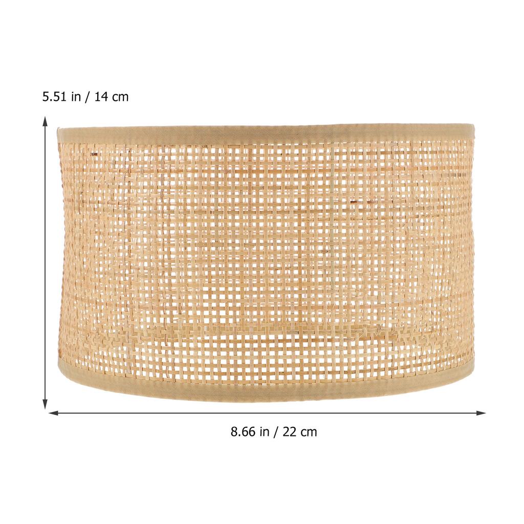 Rattan Woven Lampshade Fine Workmanship Sturdy Natural Fiber Light Shade for Home Decoration Indoor Hanging Lamp Ornament