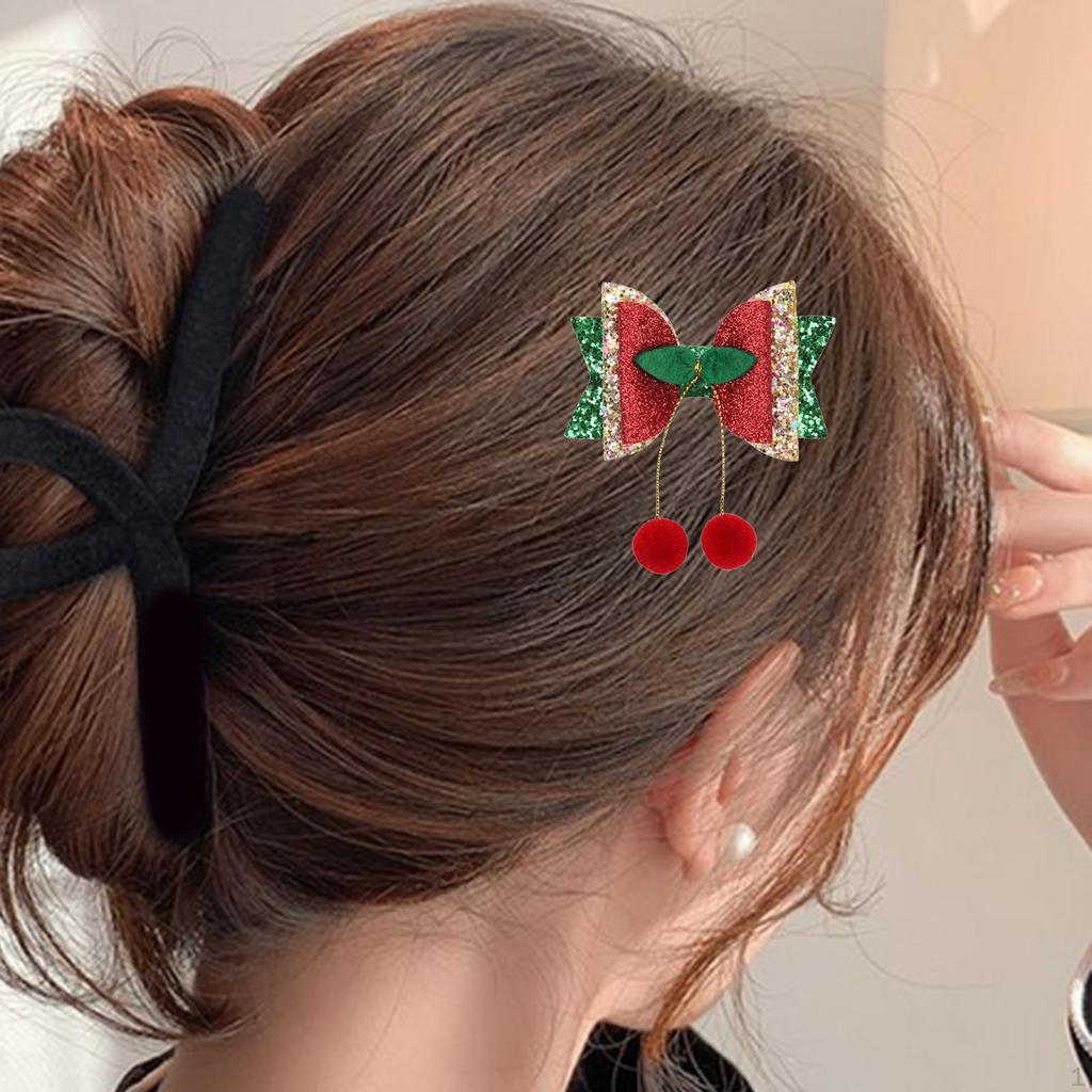Christmas Hair Bow Barrette Hairpin for Carnival Performance Dress up Role Play