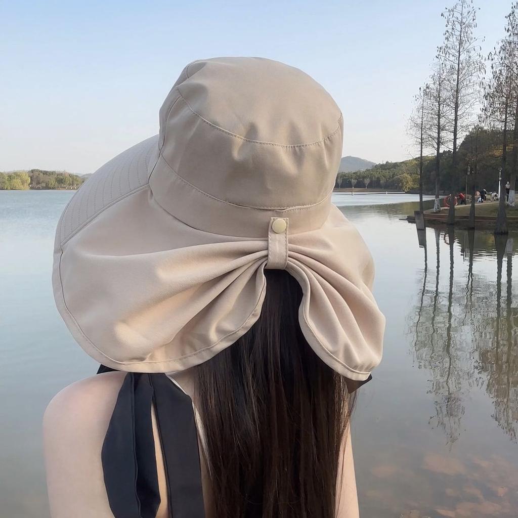 Big brim sun protection hat women's new face cover shawl UV protection summer sun cycling sun hat seaside