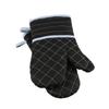 1 Pair Extended Oven Mitts Heat-Insulating 260 celsius Celsius500 degrees F Kitchen-Gloves Thick Terrycloth Lining Grids Horizontal Stripes Pattern fo