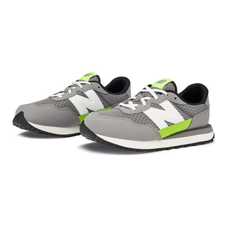 New Balance Kids 237 Breathable Low Top Durable Casual Sneakers Dark Gray GS237KG