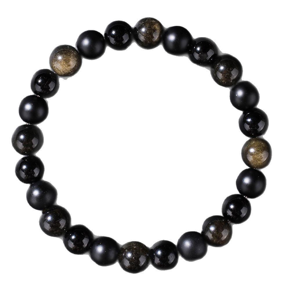 New fashion sports bead string, European and American black stone bracelet, obsidian natural stone bracelet.