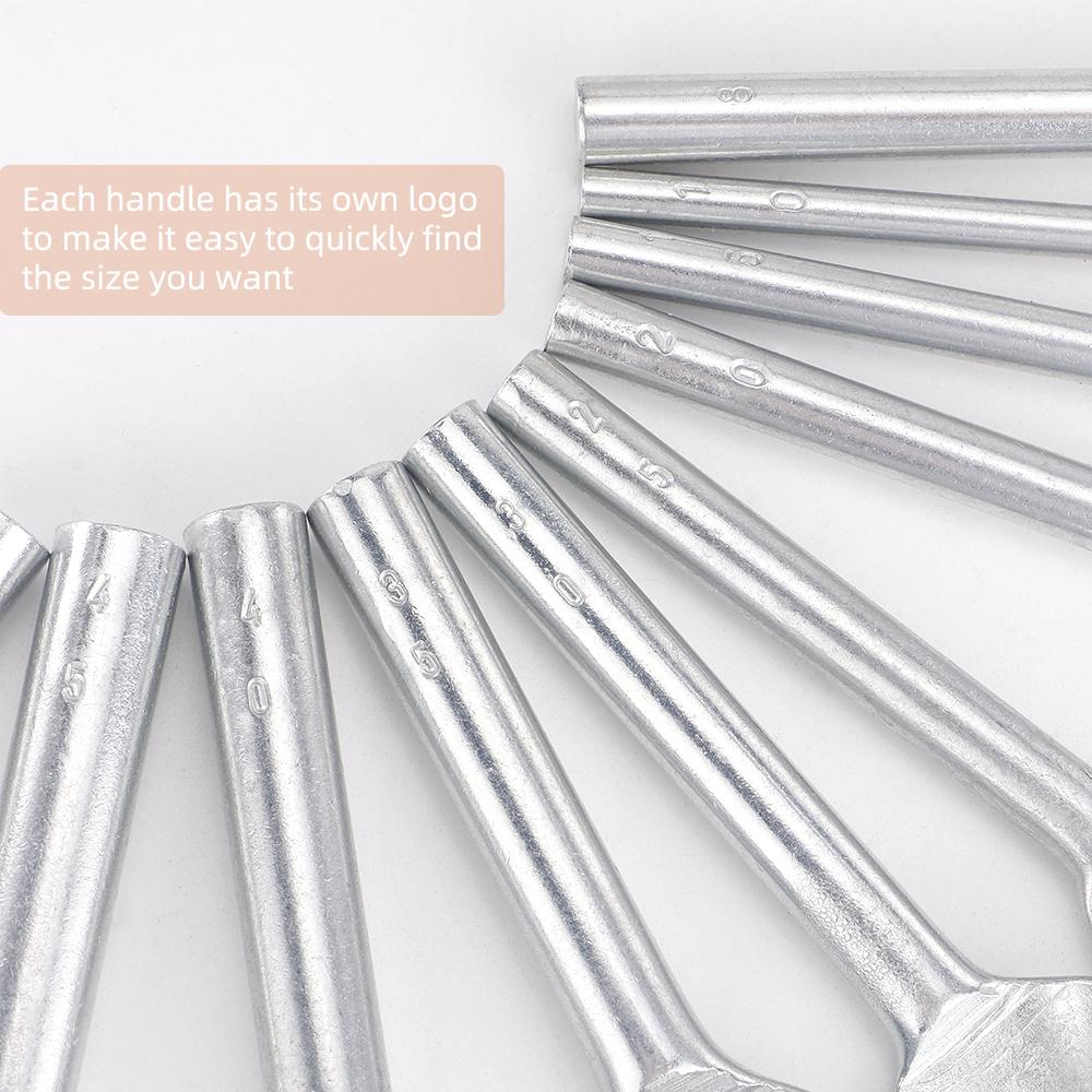 10pc/set Leather Half-Round Hole Cutter, DIY Punch Strap Belt Wallet Bag Edge Cutting Tool, DIY Curve End Puncher with 5mm-50mm
