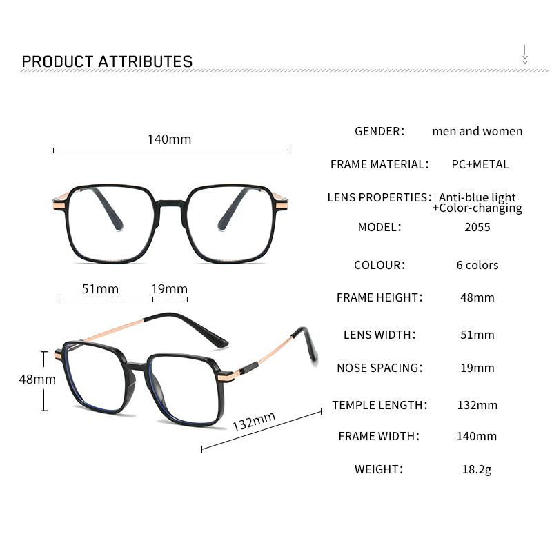 Anti-blue Light Glasses Square Metal Eyewear Women High Quality Luxury Eyeglasses Blue Light Blocking Man Lady Computer Eyeglas