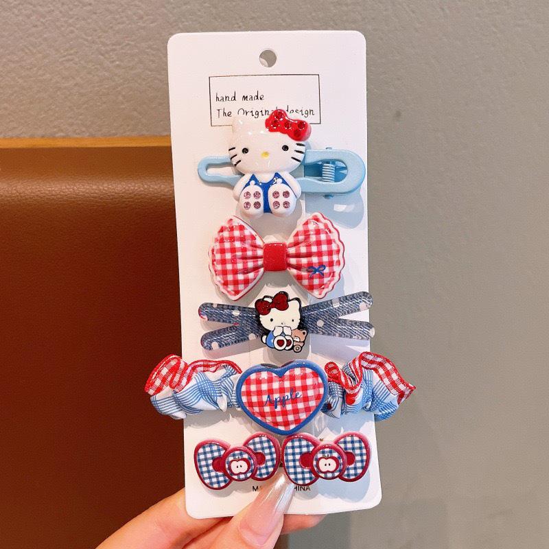 Kids' Cartoon Girl Hair Clips – Cute Handmade KT Bangs Headwear & Accessories
