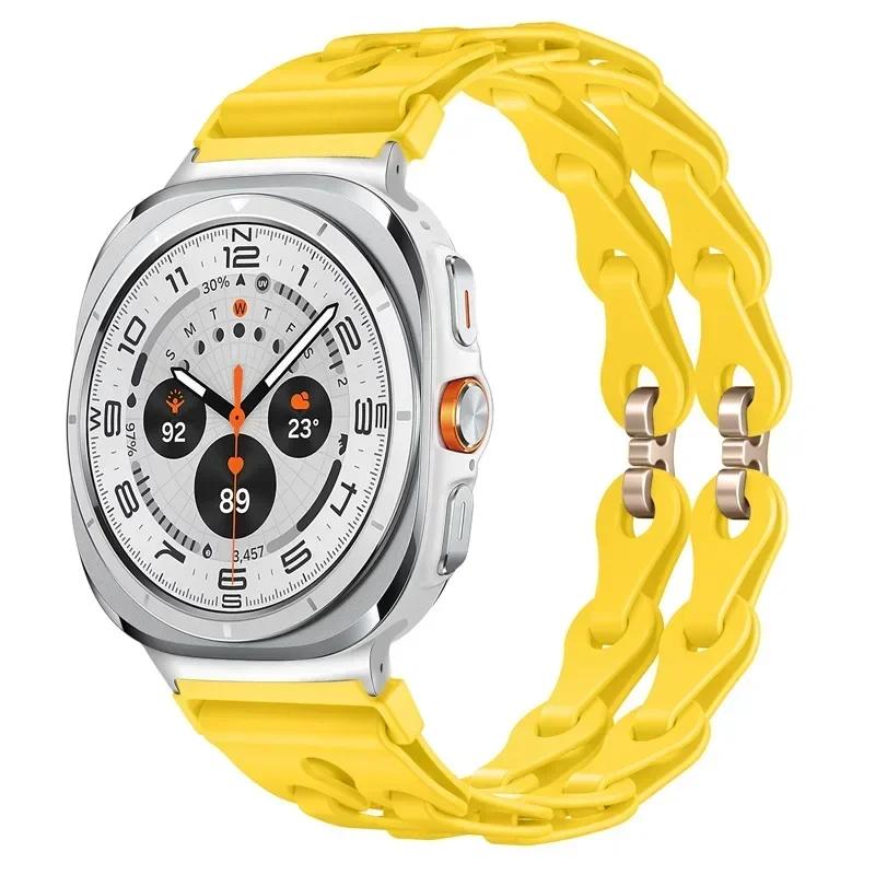 Silicone Chain Strap for Samsung Galaxy Watch 2025/7 Ultra 47mm Wristband Band Bracelet for Galaxy Watch ultra 2025 Watchband