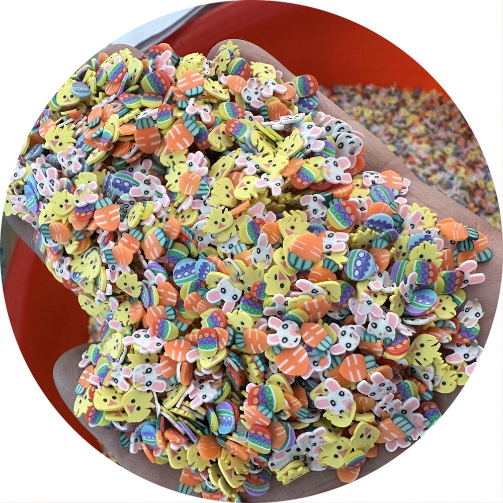 Cute Mixed Artificial Cartoon Animal Head Shape Polymer Clay Bead Round Miniature Cute Stickers for Decoration 500g/bag
