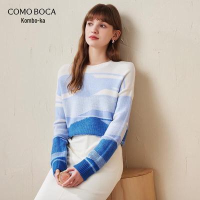 Komong Boka Damen Ombre Wollstrickpullover