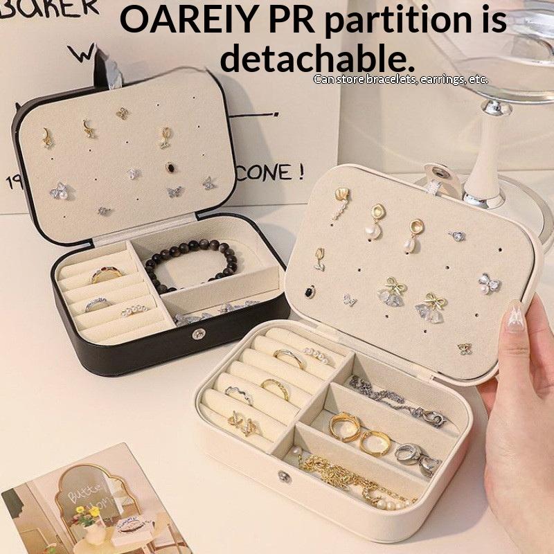 Portable Jewelry Storage Box Travel Organizer Jewelry Case Leather Storage Earrings Necklace Ring Jewelry Organizer Display