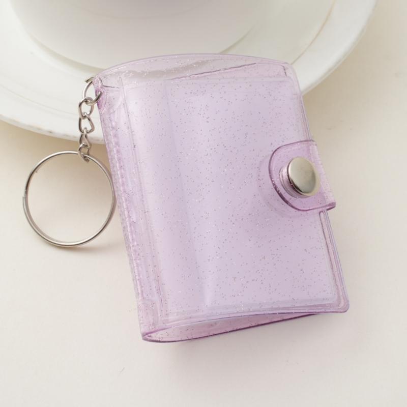 Waterproof PVC 2Inch Photo Album Holder with Keychain 20Photos Pocket Tear Resistant Construction for Protecting Memory
