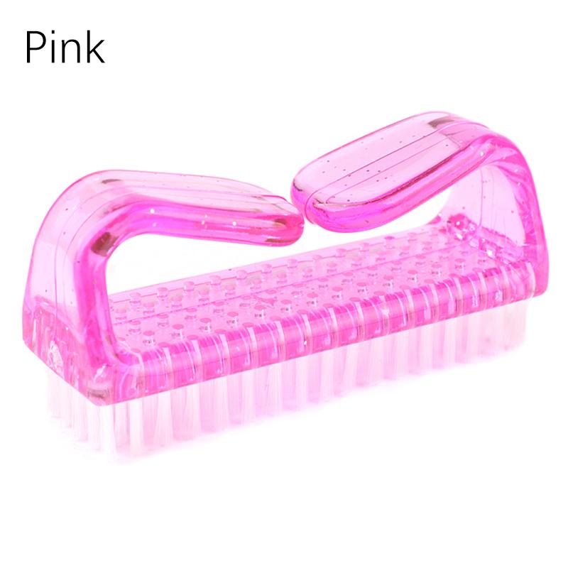 

4 шт./лот пластиковая ручка для чистки ногтей щетки набор щеток для чистки ногтей щетка для рук скраб педикюр для пальцев ног и ногтей 4PCS розовый