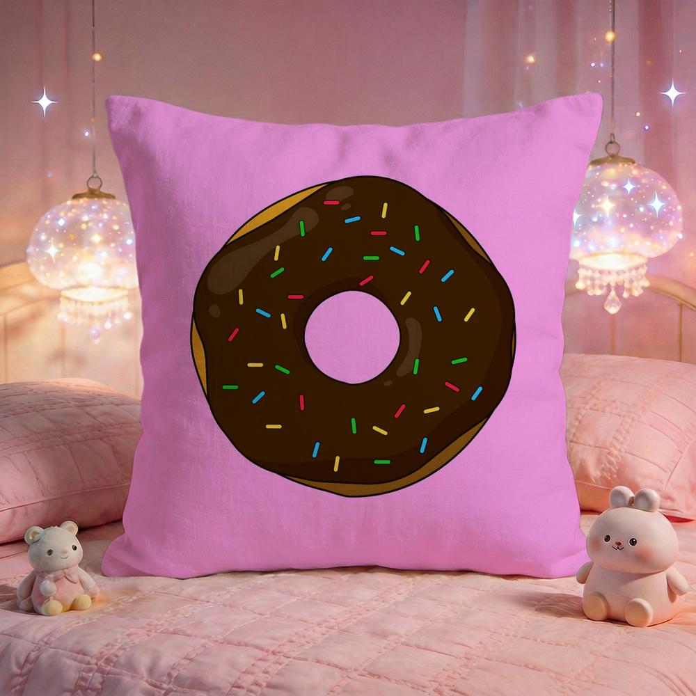 Sweet Donut Sprinkle Cushion Cover Premium Comfort Reversible Pillow Cove Two In One Design for Any Room Car Interior