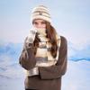 3Pcs/Set Women Winter Hat Scarf Gloves Set Thickened Velvet Lining