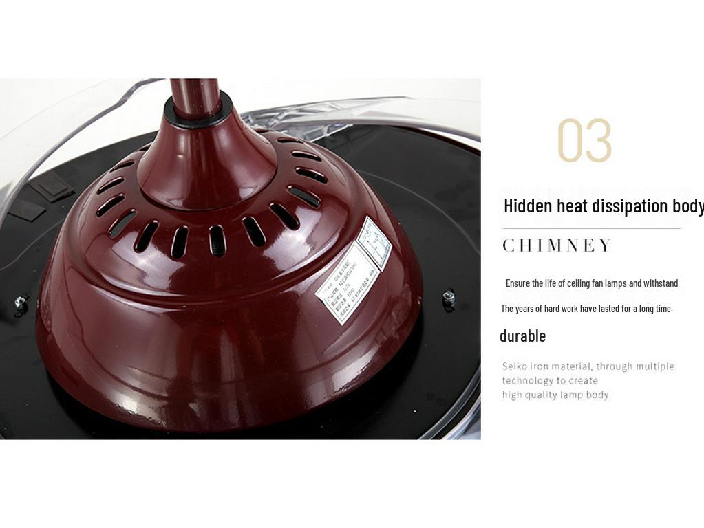 Smart Retro Chinese Ceiling Fan Light with Silent Operation and Eye Protection for Bedroom & Study