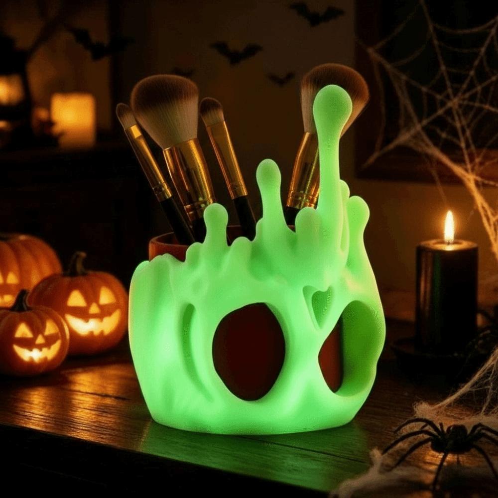 PLA Skull Pen Holder Plastic 3D Printed Pencil Pot Glow in Dark Stationery  School Students