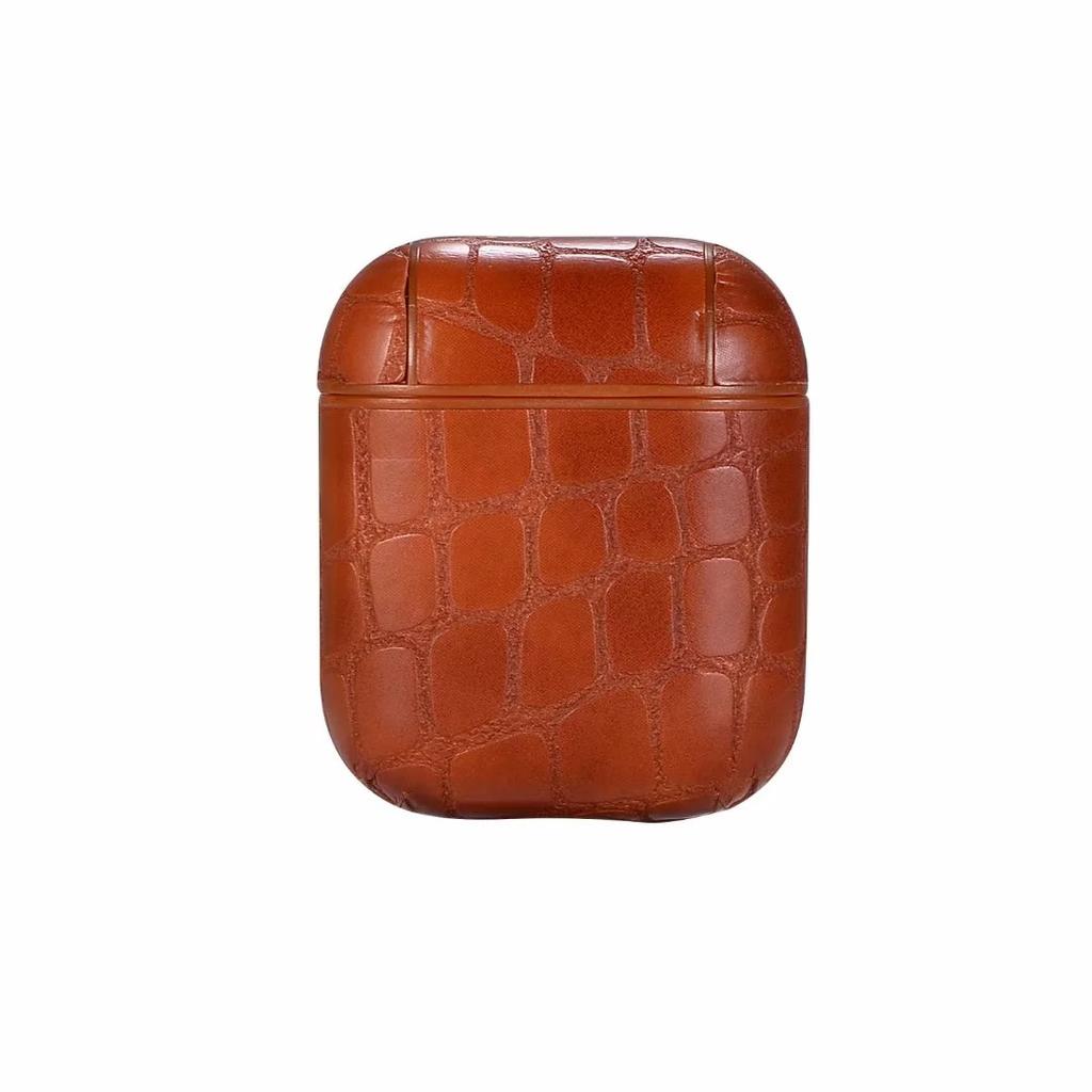 Applicable AirPods Earphone Case Retro Stone Pattern Flip PU Protective Case Hook Storage Case