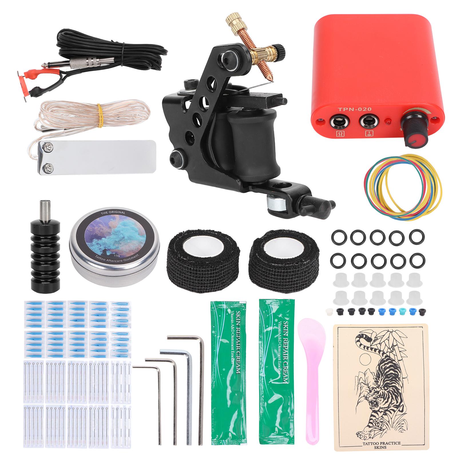 

Комплект для тату-машинки с зажимом и шнуром, блок питания, педаль, катушка, набор для тату-машинки для новичков (90‑265В)США EU Plug