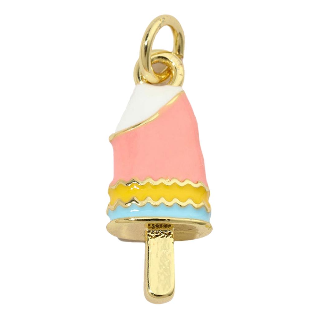 3Pieces  Candy Treat Cake Necklace Pendants Portable Gold Plated Enamel Heart Mushroom Pendants Adornment for Necklaces