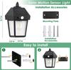 Solar Wall Lights Outdoor, 3 Modes, Motion Sensor, Dusk To Dawn, Waterproof Patio Lights for Porch, Garage, Yard (2-Pack)