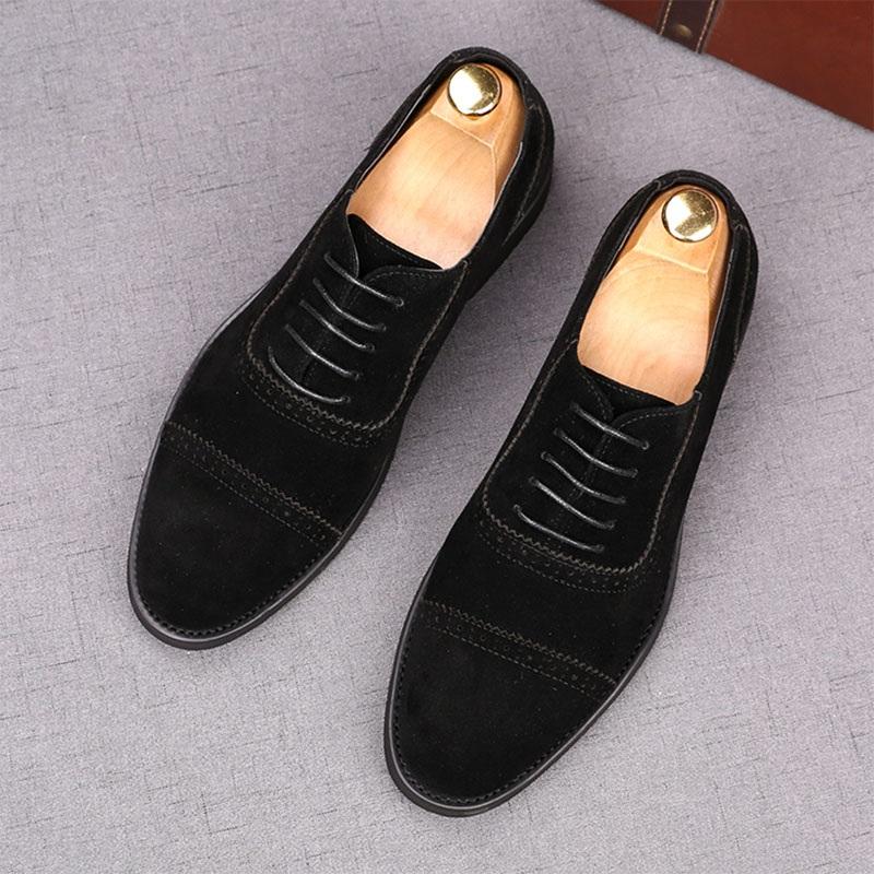 Chaussures Décontractées Patchwork Daim de Luxe pour Homme Lacets Mocassins Brogues Retour à la Maison Robe de Mariage Bal de Promo Zapatillas Hombre