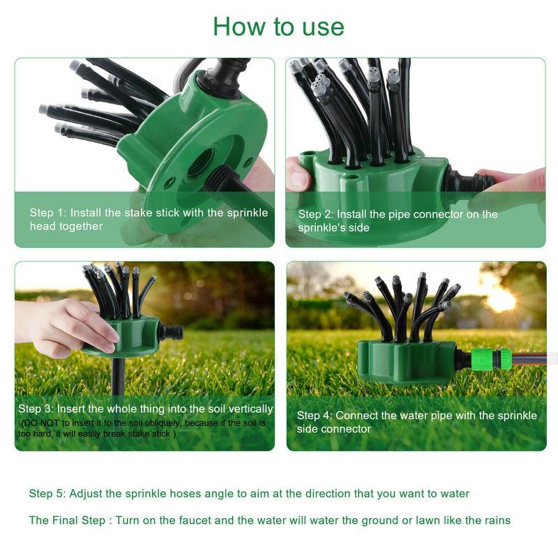 360 Degree Adjustable Outdoor Automatic Sprinkler Garden Irrigation System Point Nozzle Gardening Watering Tool ZH