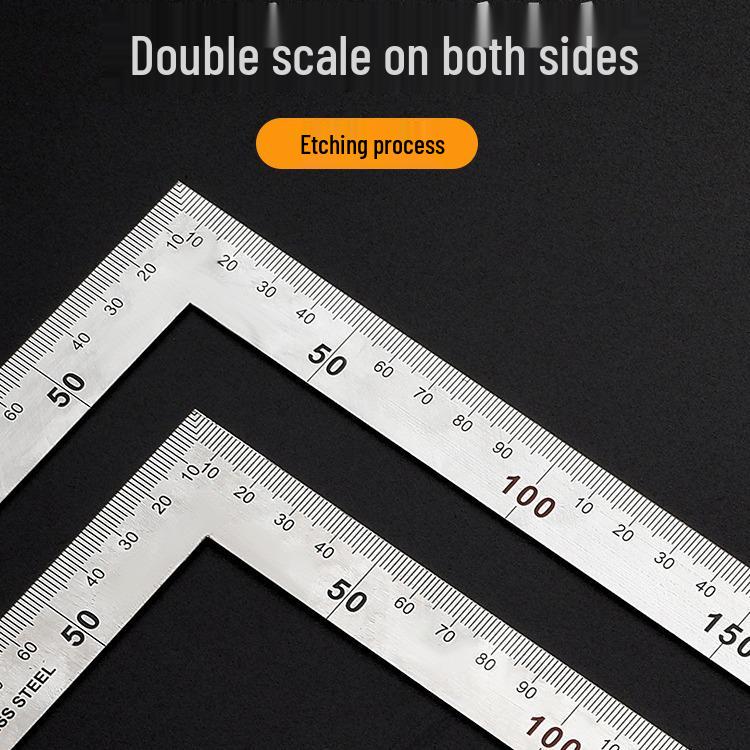 Stainless Steel 90° Triangle Ruler - Multifunctional Woodworking Tool with Free Shipping
