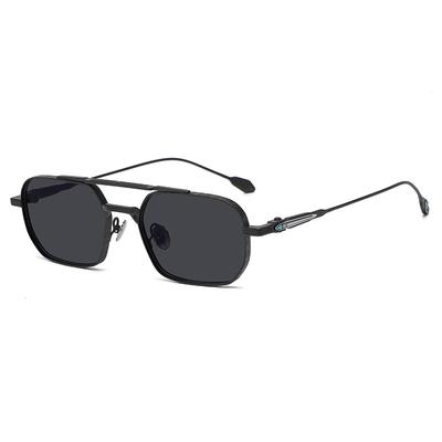 2026 Summer Sun Glasses Unisex Double Beam Anti-UV Spectacles Personality Eyeglasses High Quality Pure Titanium Frame Sunglasses