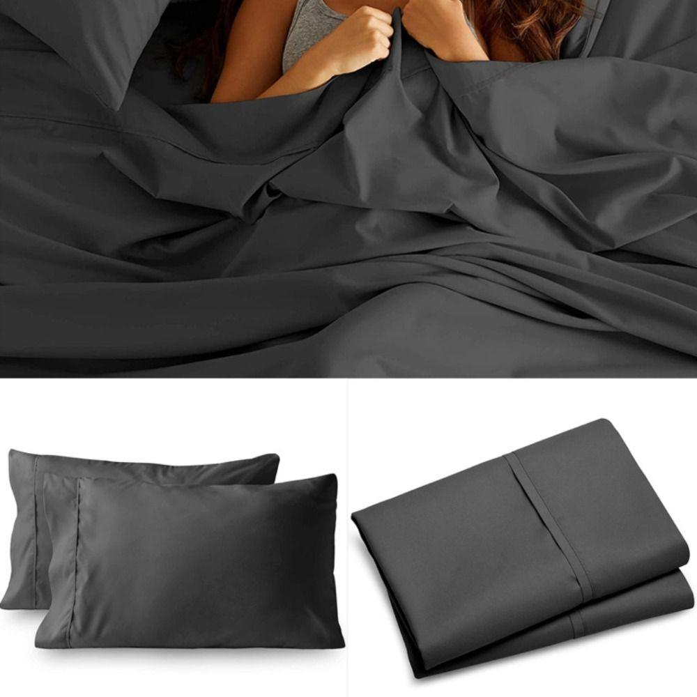 

Set of 2 Standard Size Pillow Covers King Size PillowCases Reusable Pillow Protector Bedroom Dark Gray-2pcs-King Size