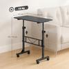 Overbed Table Adjustable Height Sofa Side Table with Wheels 80 x 40 cm Black