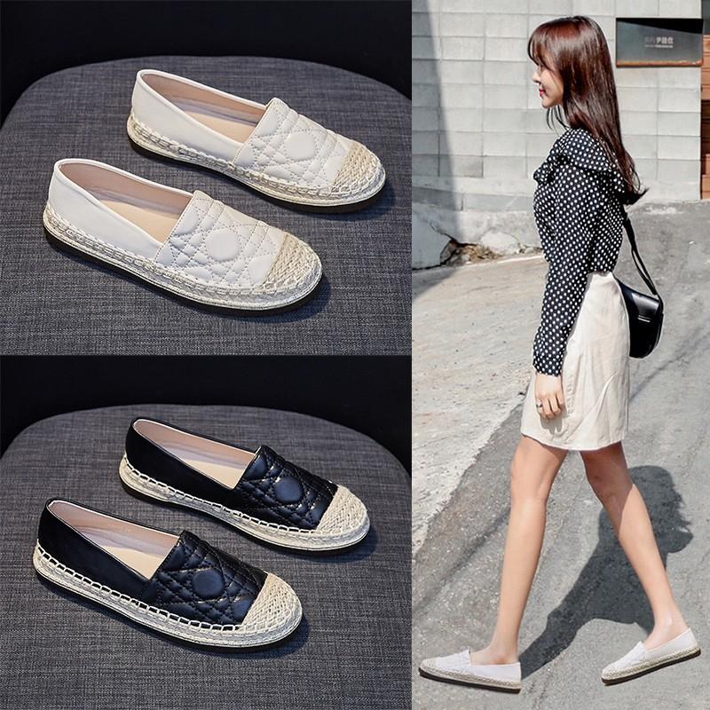 

Xiaoxiangfeng fisherman shoes women s spring and autumn new Korean version single shoes flat-soled soft-soled woven lazy shoes 35 чёрный