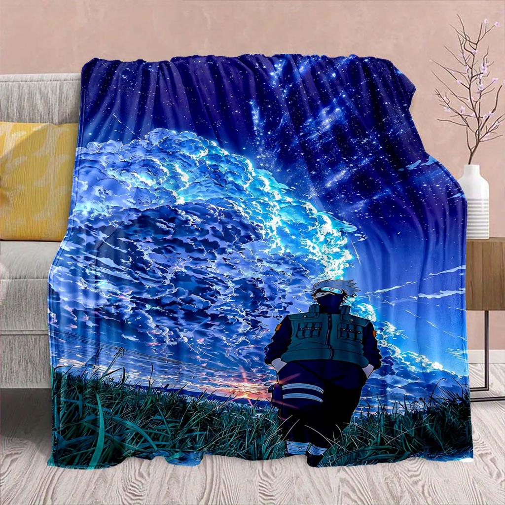 Naruto Anime Flannel Blanket - Soft Warm Perfect for Sofa, Bedding Camping Travel Office Home Decor -QJY