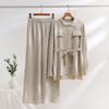 Fashionable Simple Comfortable Two-piece Suit Solid Color Loose Top High-waist Wide-leg Pants Set