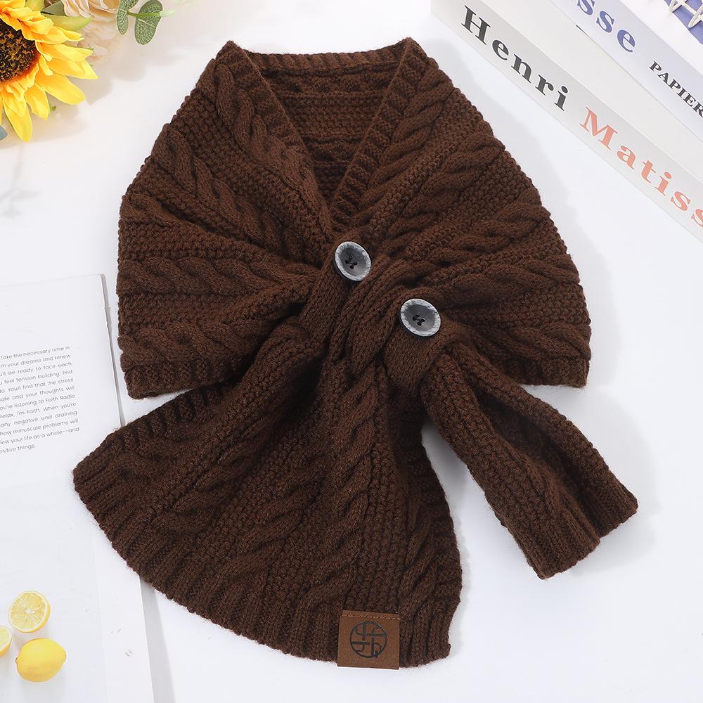 Knitted Button Scarf: Women s Autumn/Winter, Thick Warm Grey Neck Gaiter for Men & Women